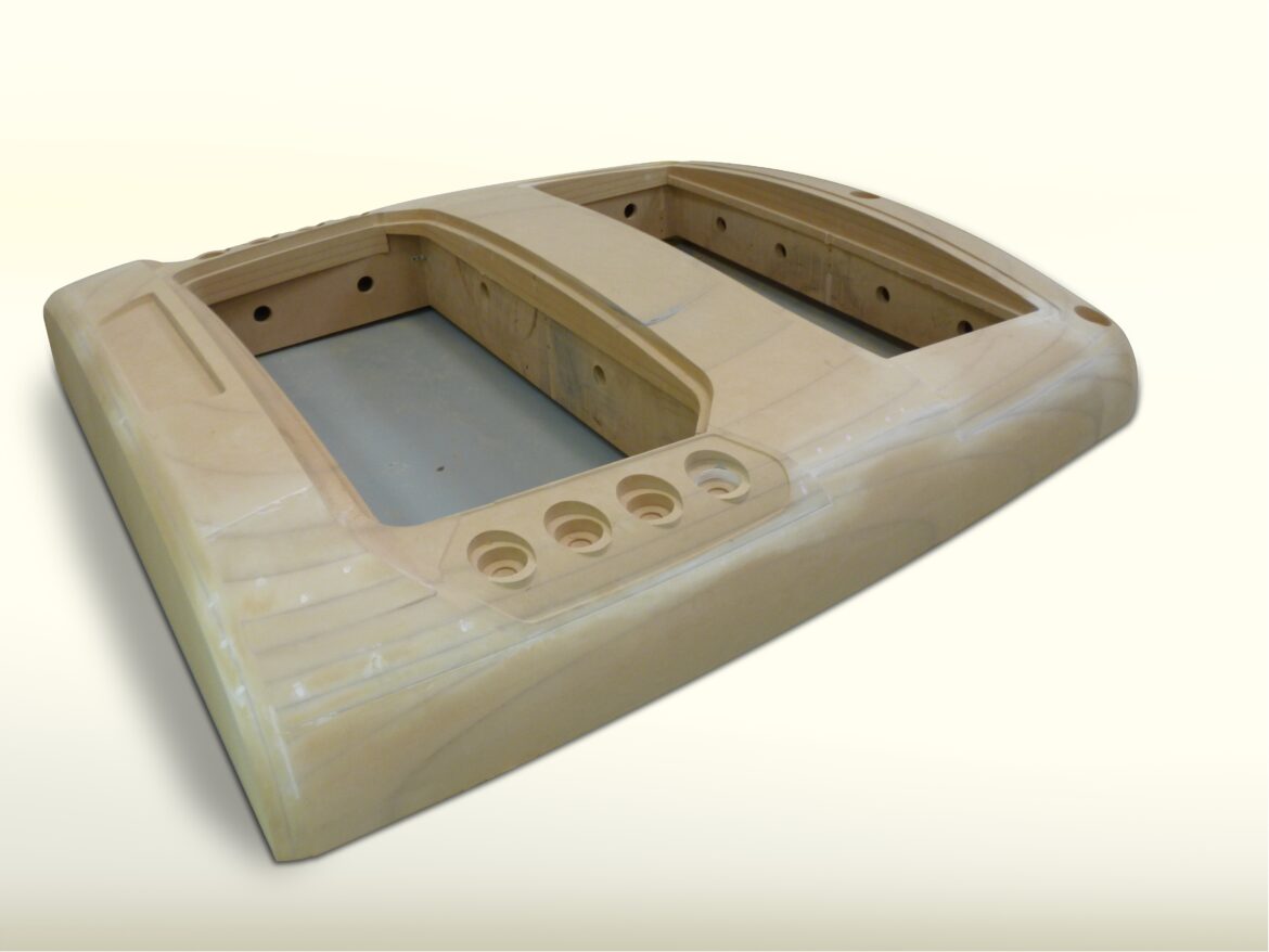 Modelo para fibra de vidrio posterior mini bus